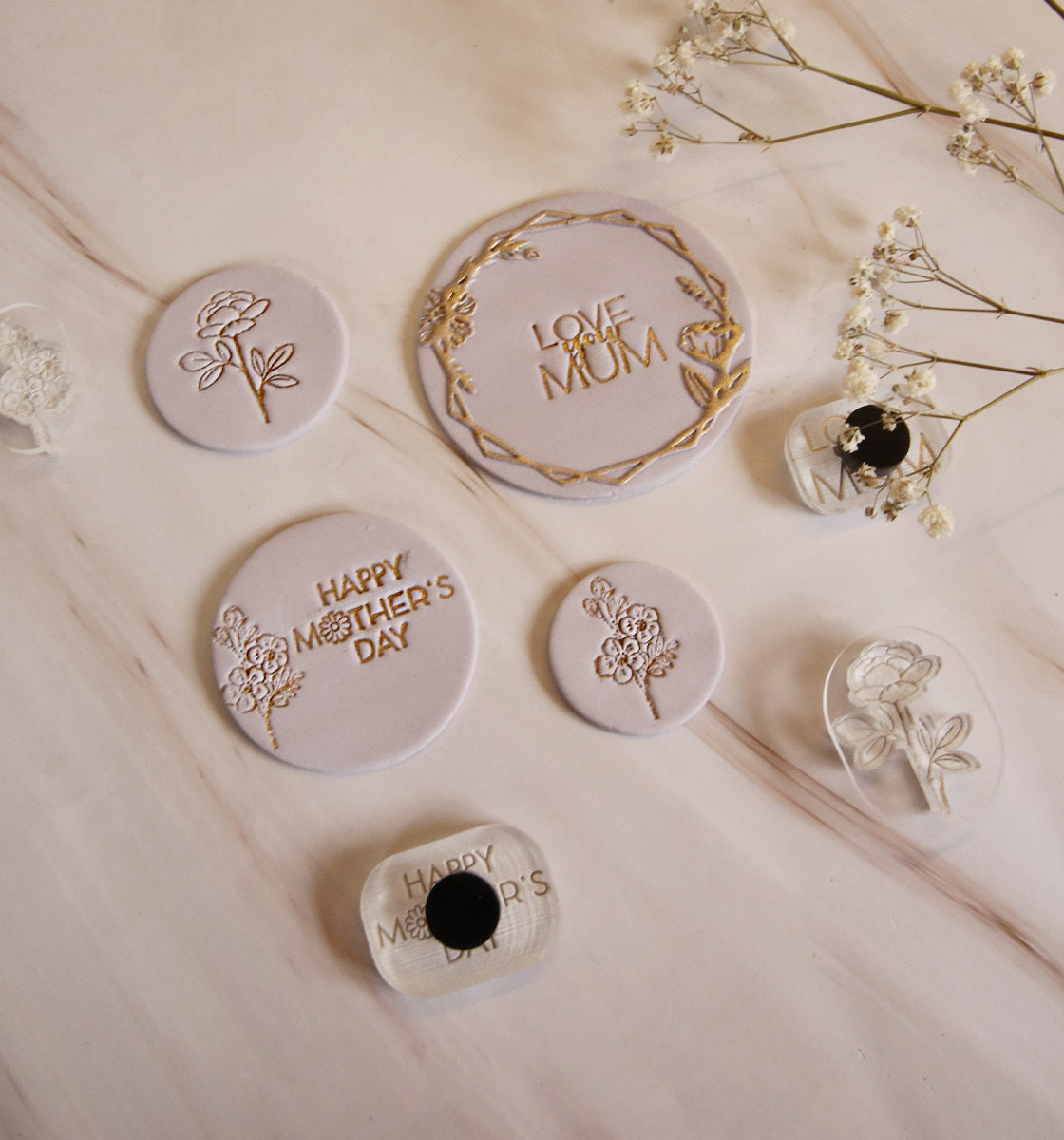 Mother's Day Mini Impression Stamps - Set of 4