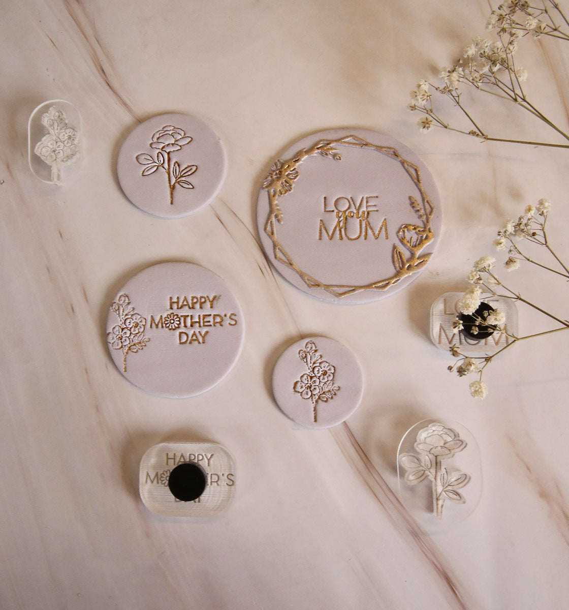 Mother's Day Mini Impression Stamps - Set of 4