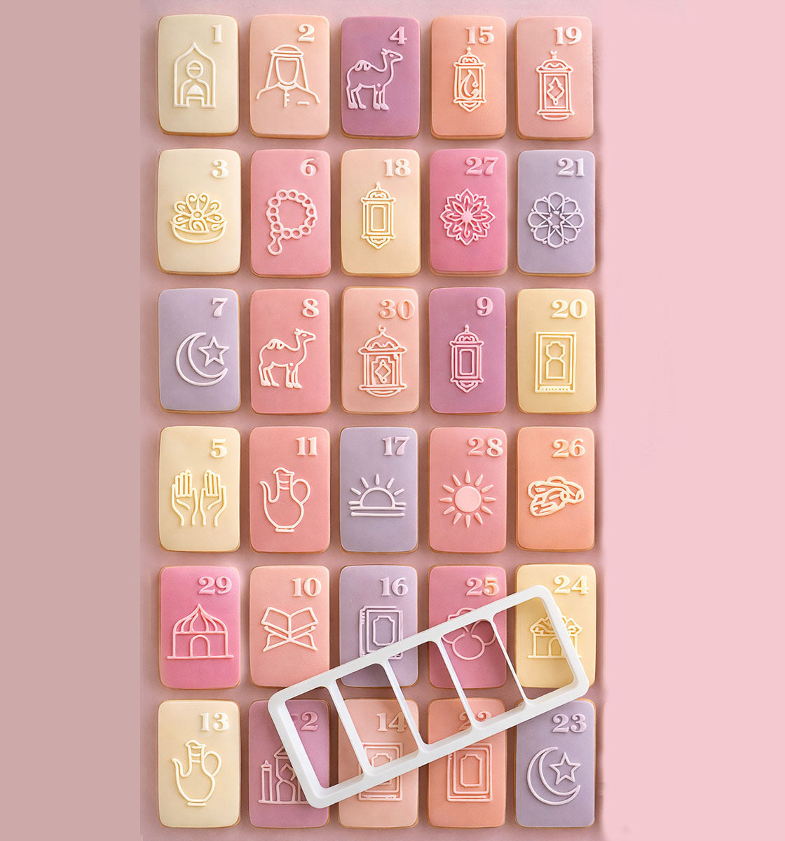 Ramadan 30 day Calendar set | Cake Embosser & Cutter
