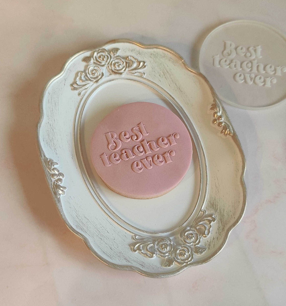 Best Teacher Ever - Cake Embosser Stamp