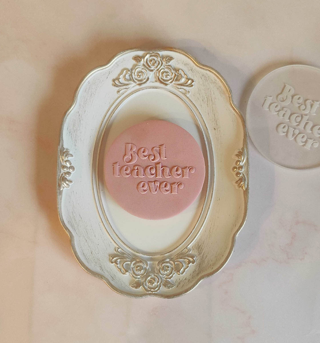 Best Teacher Ever - Cake Embosser Stamp