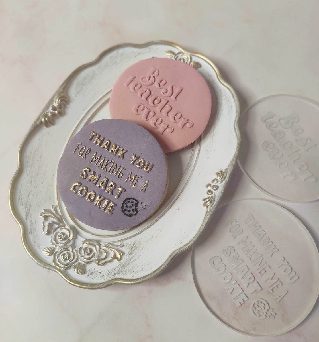 Teachers Day - Set of two - Cake Embosser Stamp