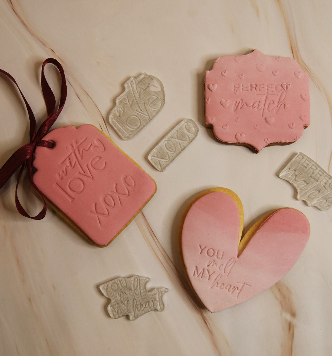 Valentine's Sleek Impression Stamps - Set of 4