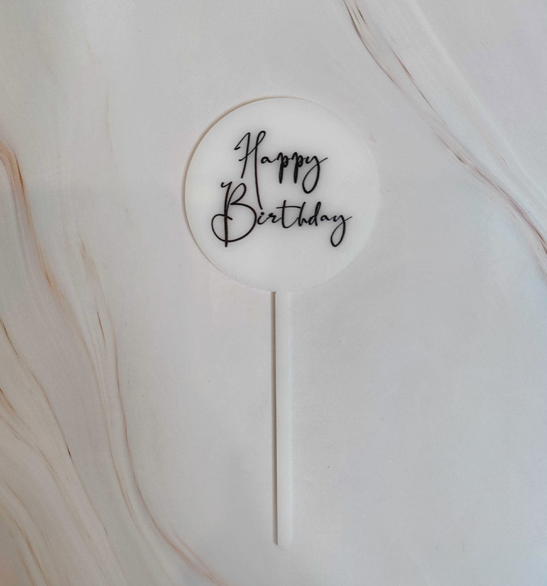Happy Birthday Round Cake Topper