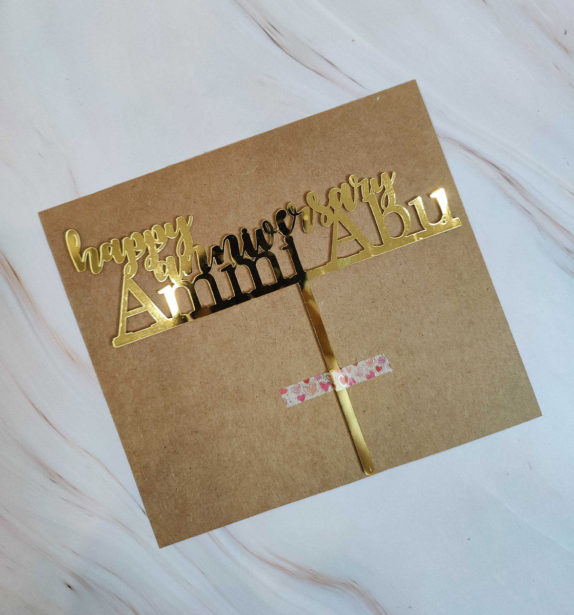 Anniversary Gold Acrylic Cake Topper