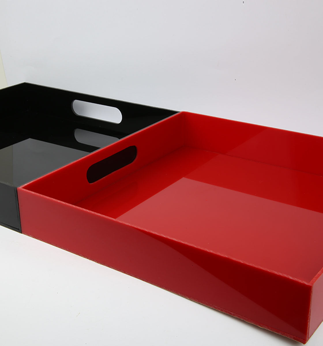 Acrylic Multipurpose Colored Tray - Red Multipurpose