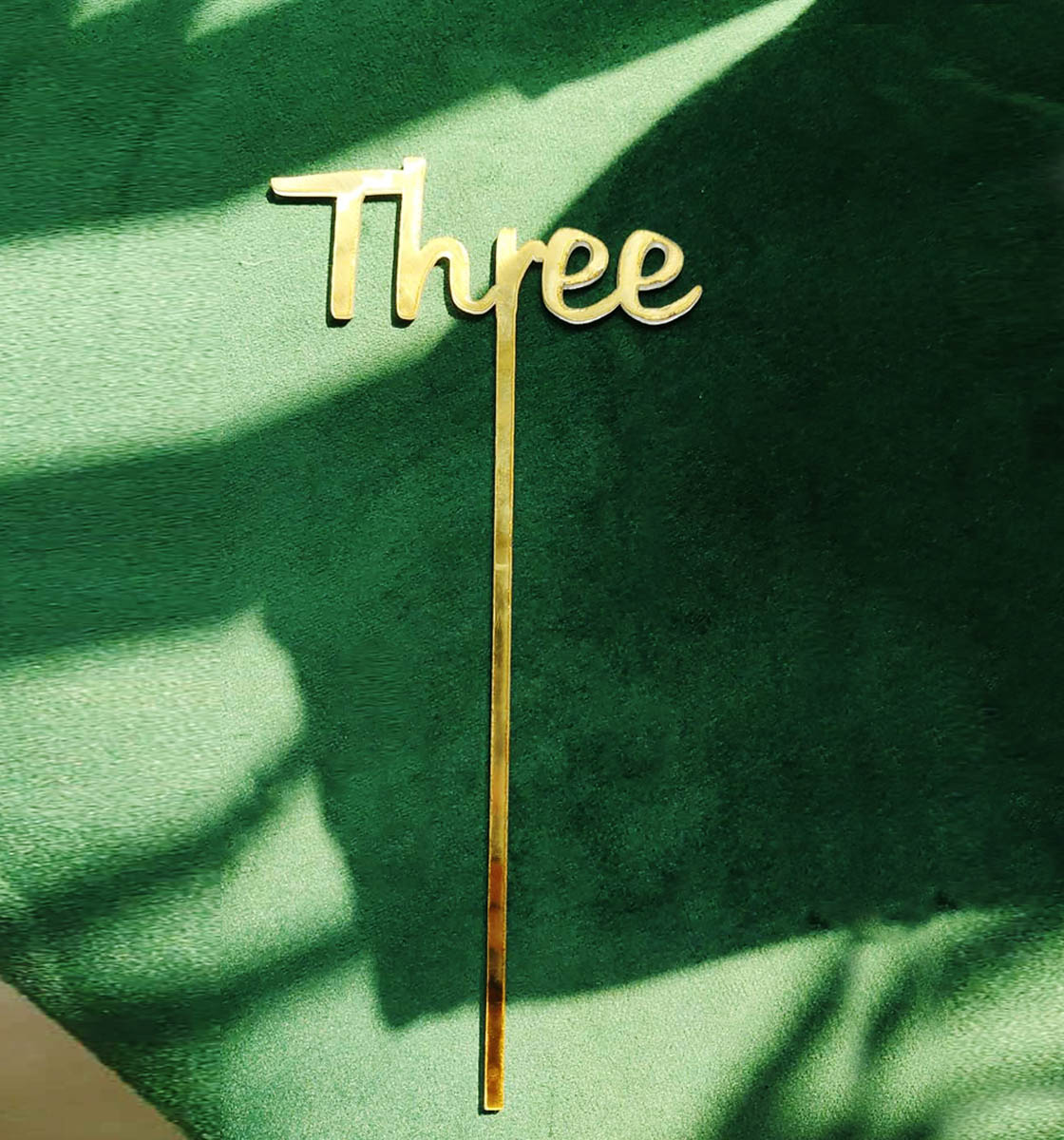 Gold Three Number Topper