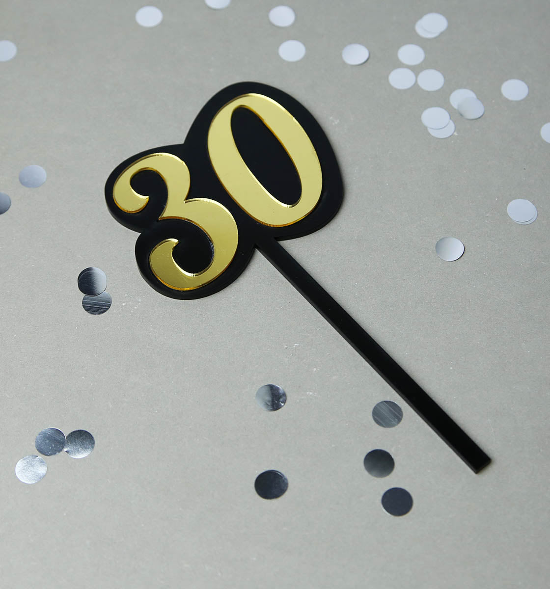 Black & Gold 30 Number Topper