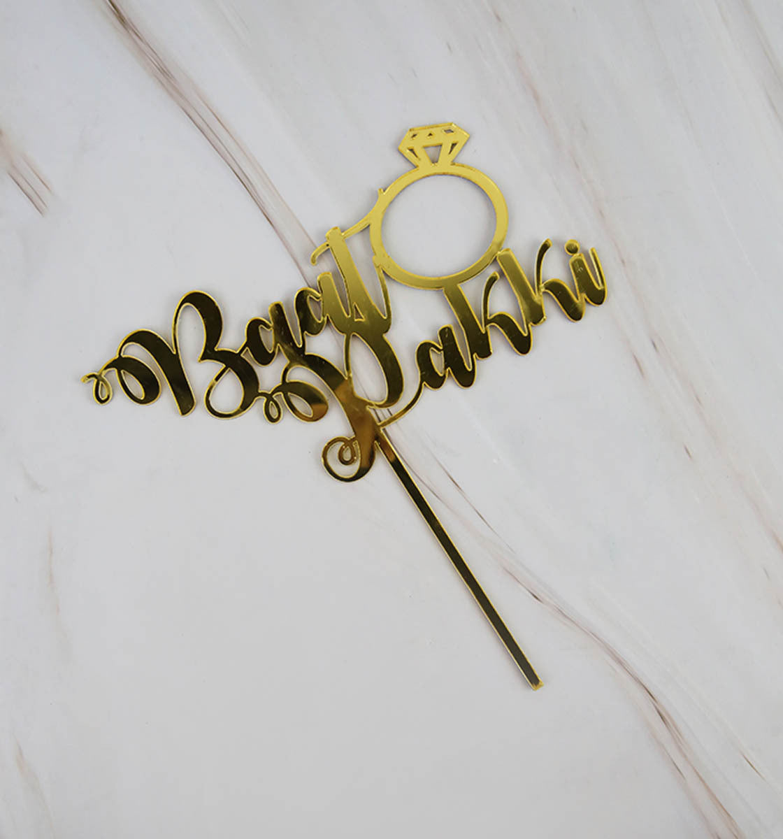 Baat Pakki Gold Topper - cake topper
