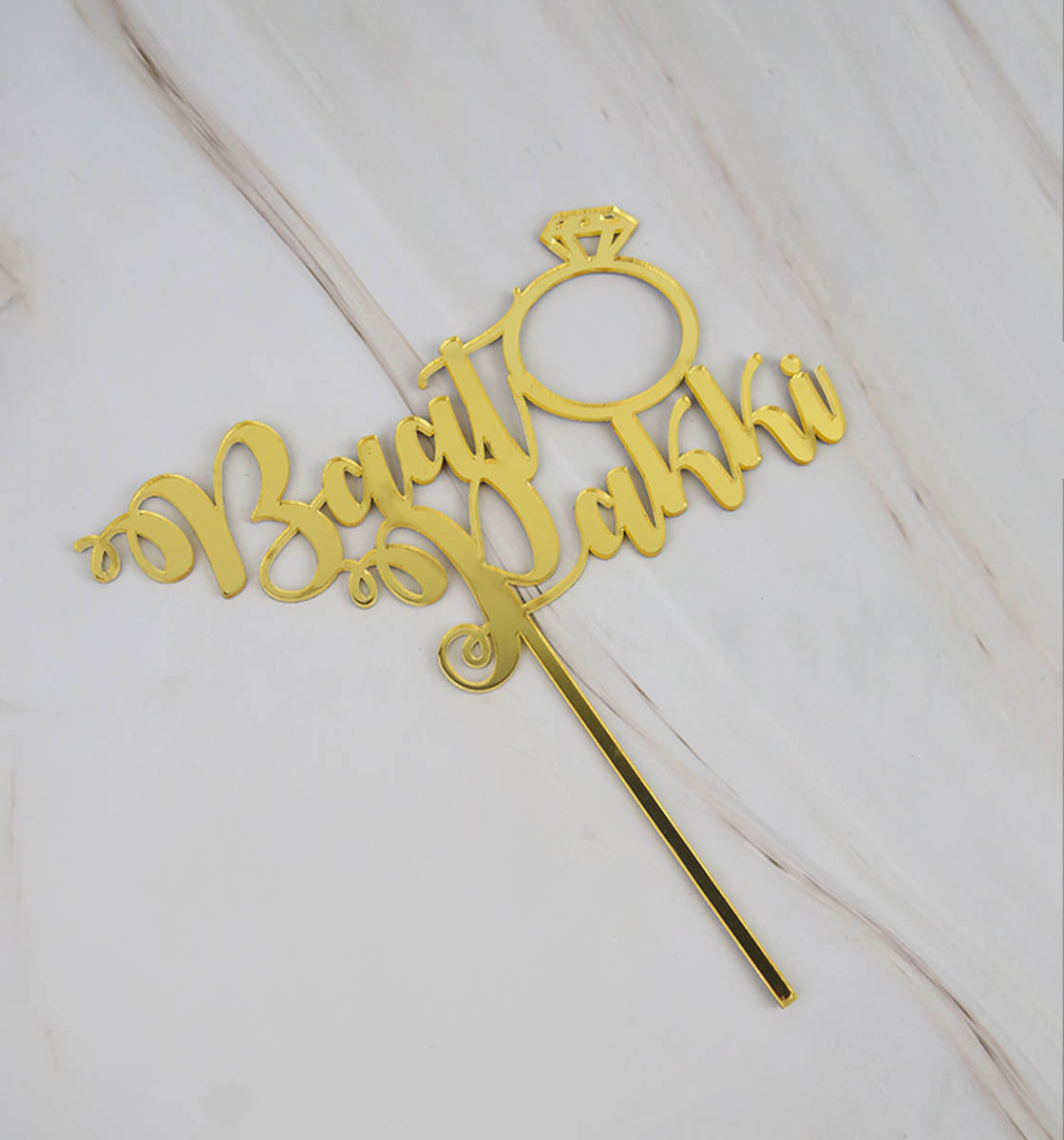 Baat Pakki Gold Topper - cake topper