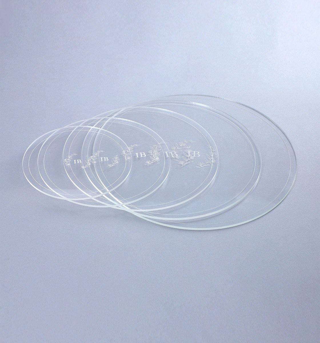 Set of five - Acrylic Cake Disks - Inspired Baking