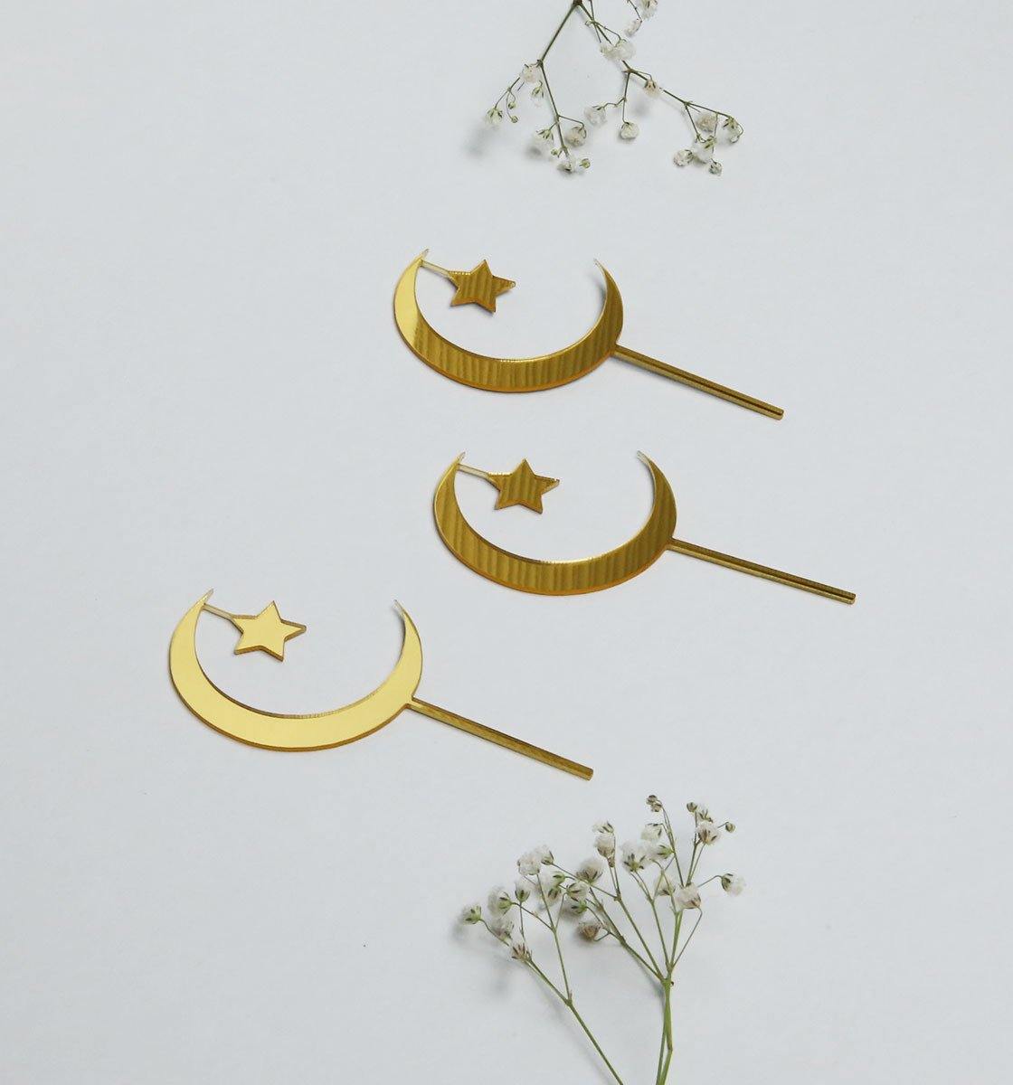 Moon & Star - Mini Topper (set of 3) - Inspired Baking