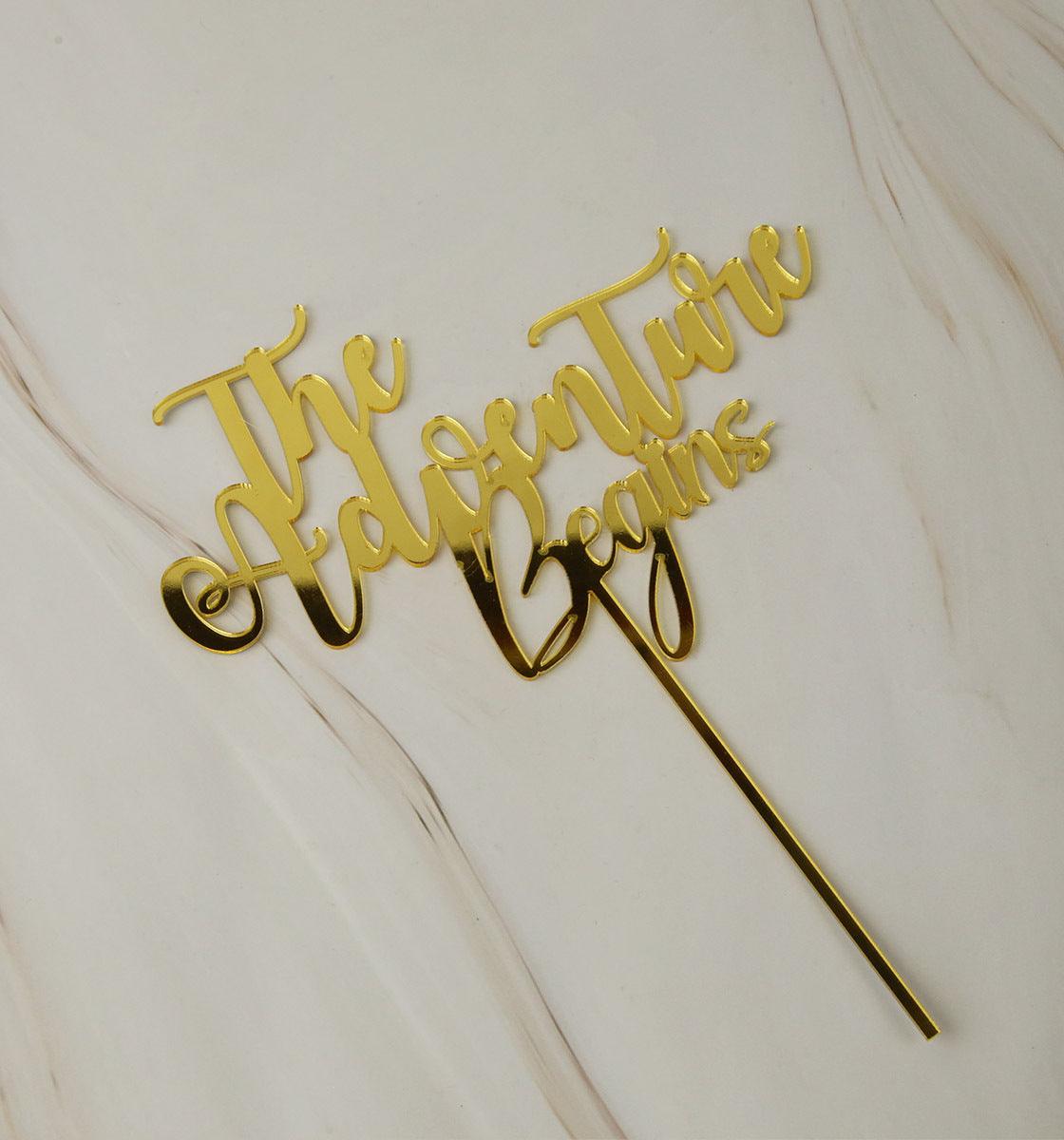 The Adventure Begins - cake topper - Inspired Baking