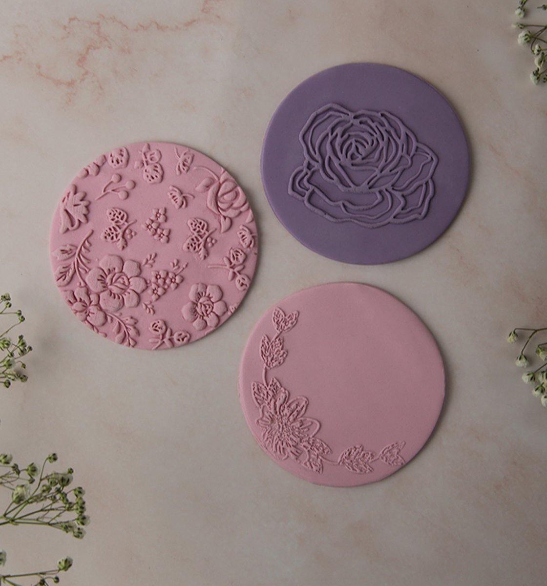 All your floral needs  - set of three embossers - Inspired Baking