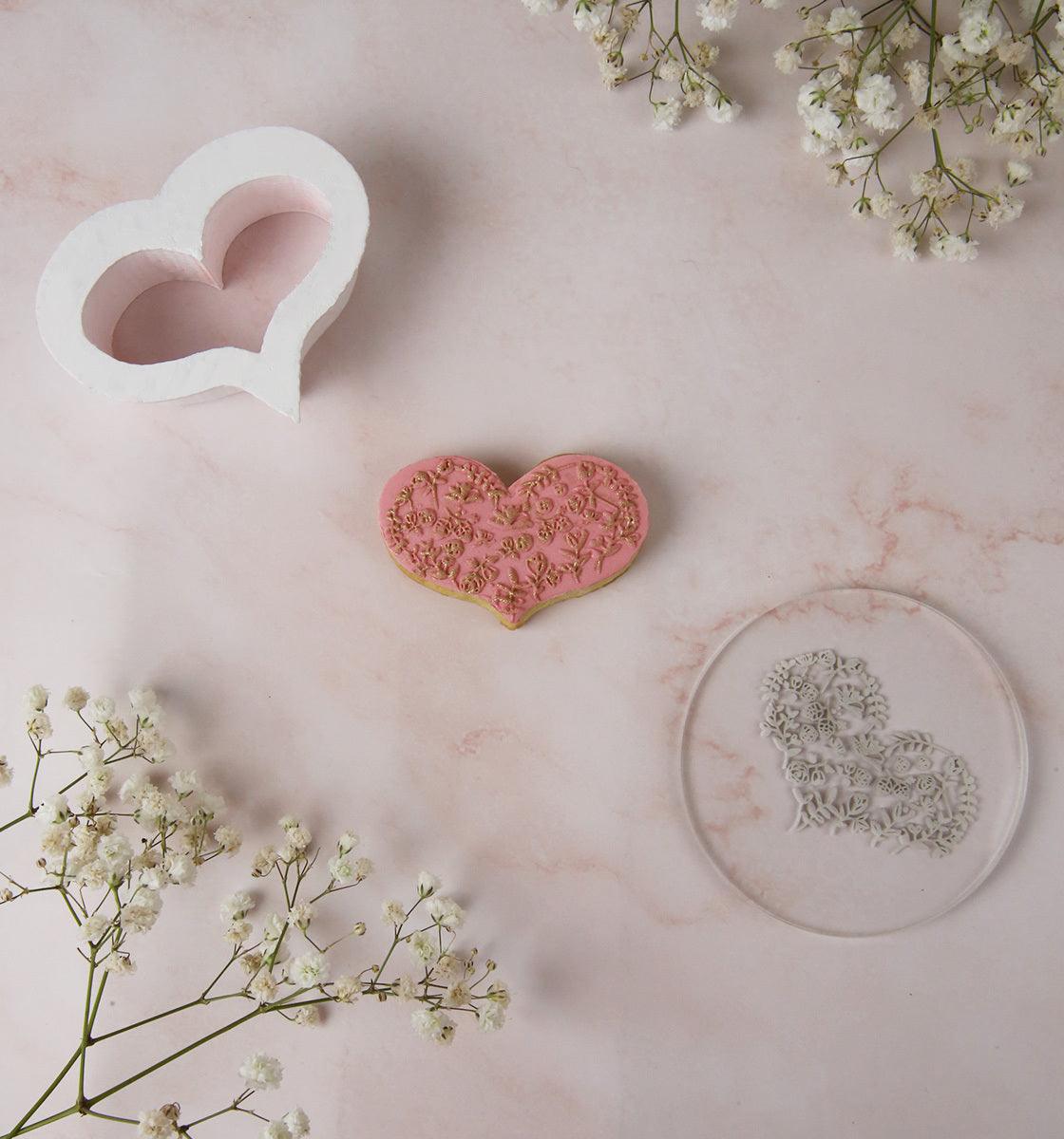 Mini Floral Heart - embosser and cutter set - Inspired Baking