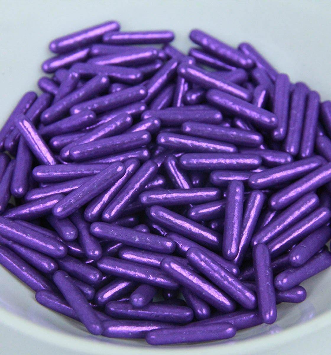 Purple Metallic Rod Sprinkles - Inspired Baking