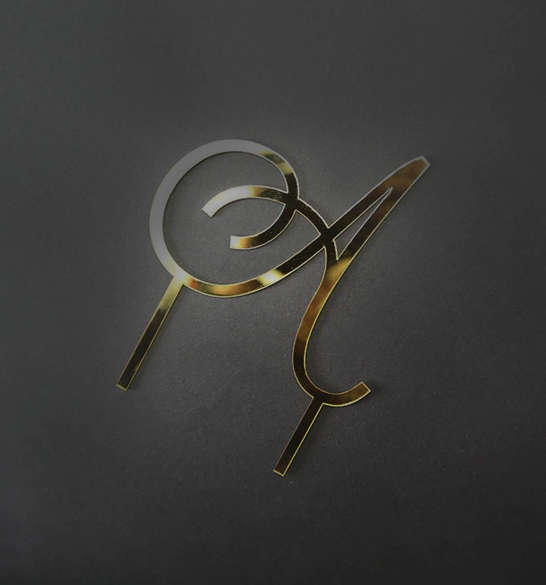 Large Single Letter Custom Cake Topper - gold - Inspired Baking