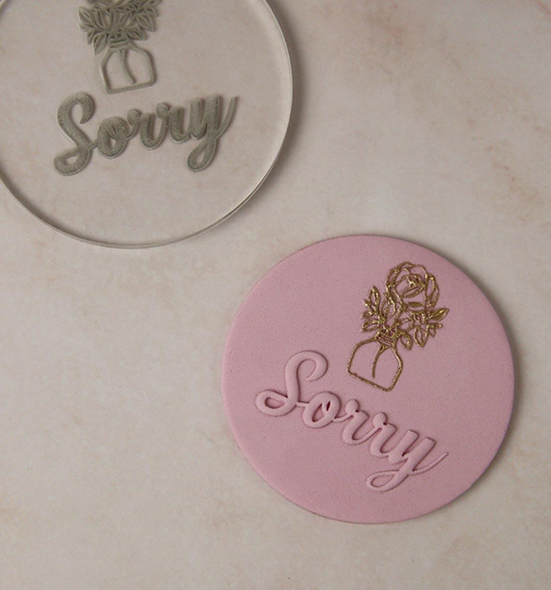 Sorry - embosser stamp - Inspired Baking