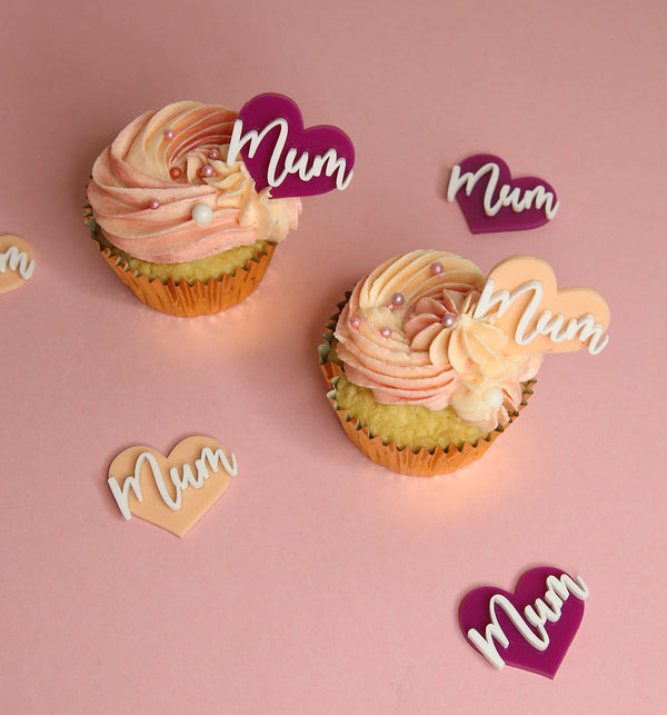 Mum - Mini Cupcake Toppers - Set of 3