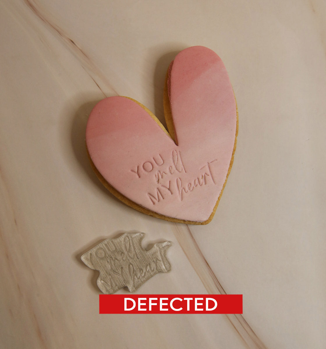 SLIGHTLY DEFECTED - You melt my heart - mini sleek stamp