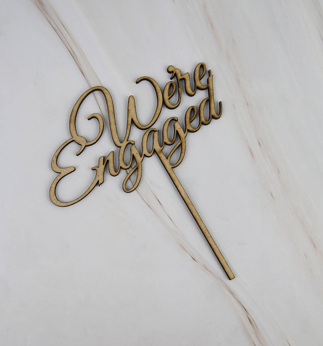 We're Engaged wooden topper - cake topper