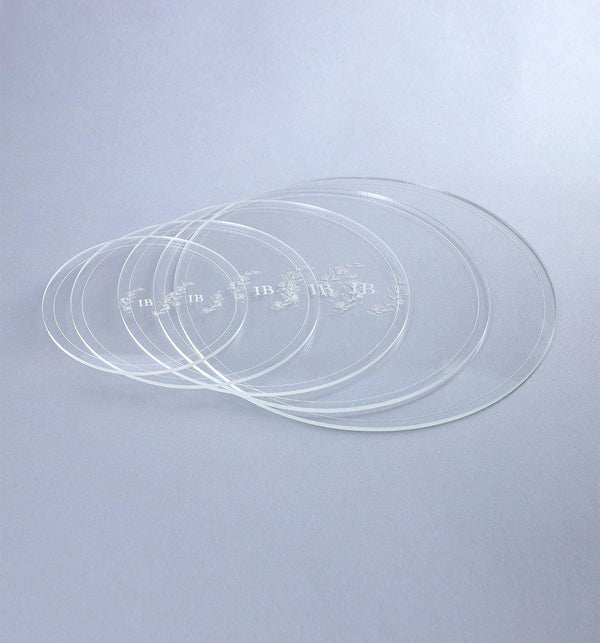 Set of five - Acrylic Cake Disks - Inspired Baking 