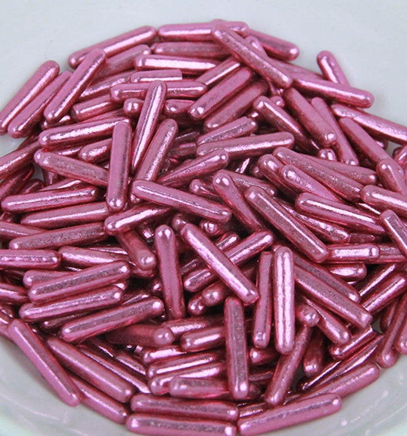 Pink Metallic Rod Sprinkles - Inspired Baking 