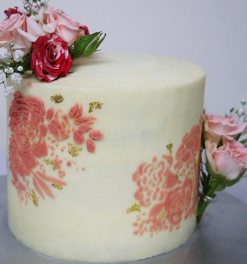 A floral Affair - stencil - Inspired Baking Pakistan
