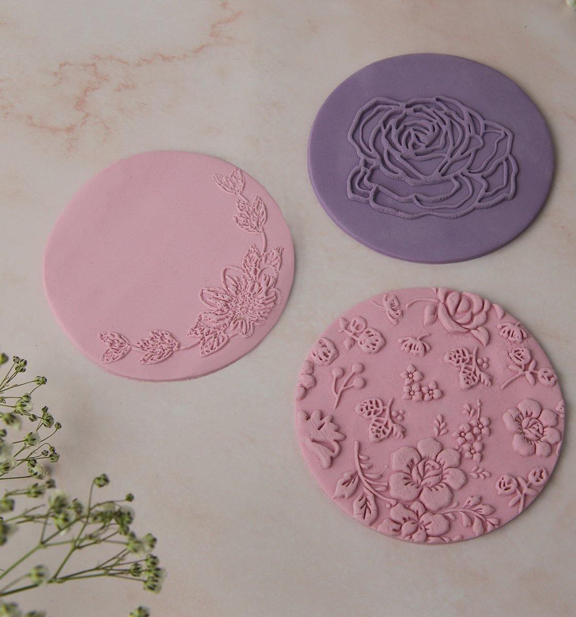 All your floral needs  - set of three embossers - Inspired Baking 
