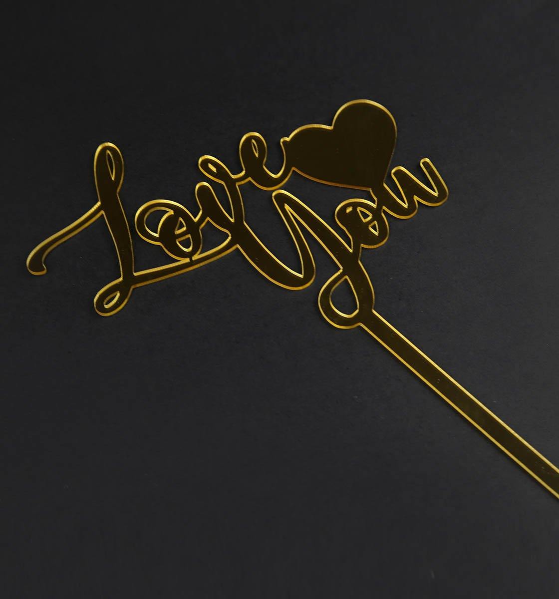 Love You - Gold Cake Topper - Inspired Baking 