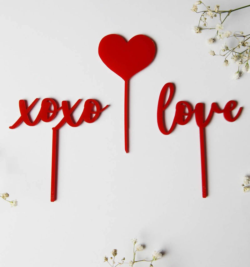 Valentine's Mini Toppers - set of 3 - Inspired Baking 