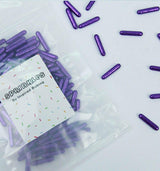 Purple Metallic Rod Sprinkles - Inspired Baking 