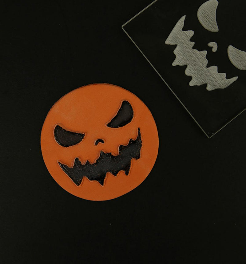 Scary Pumpkin - cake embosser stamp - Inspired Baking 