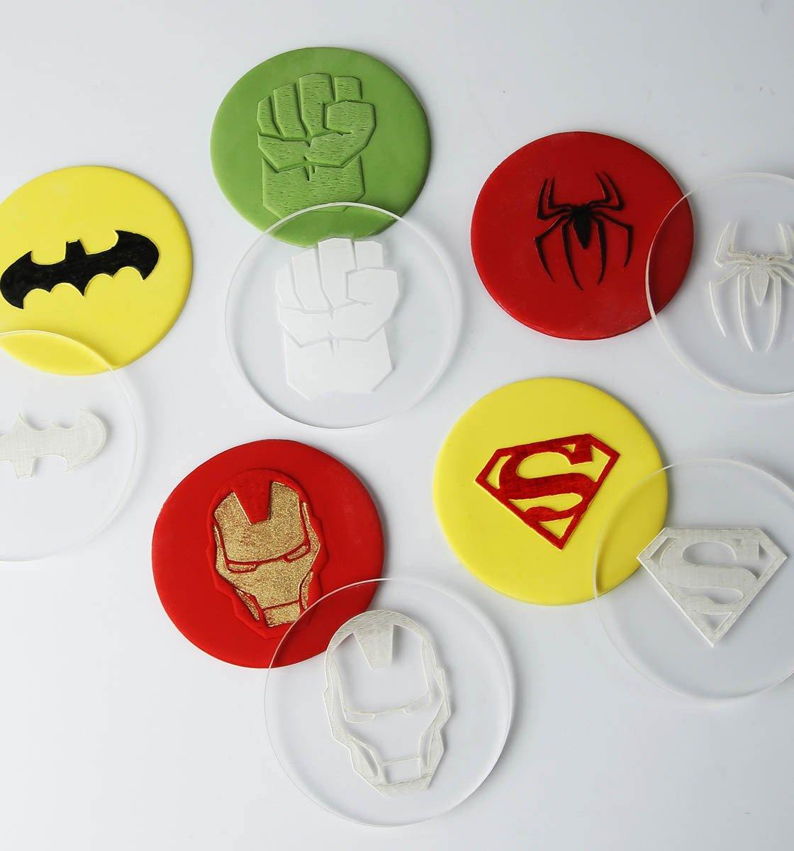 Super Heroes Embossers - Set of five stamps - Inspired Baking 