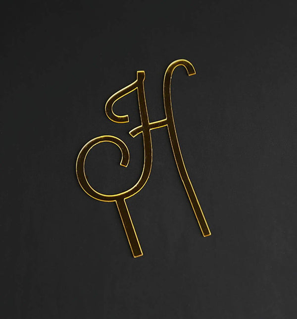 Large Single Letter Custom Cake Topper - gold - Inspired Baking 