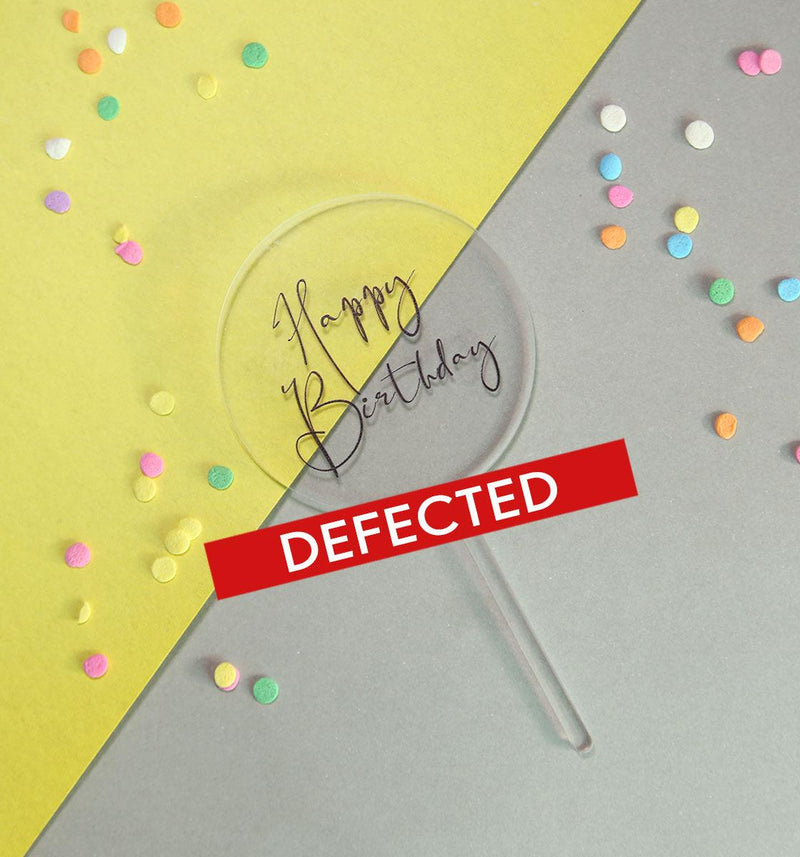 SLIGHTLY DEFECTED - Happy Birthday Printed Topper - Inspired Baking 