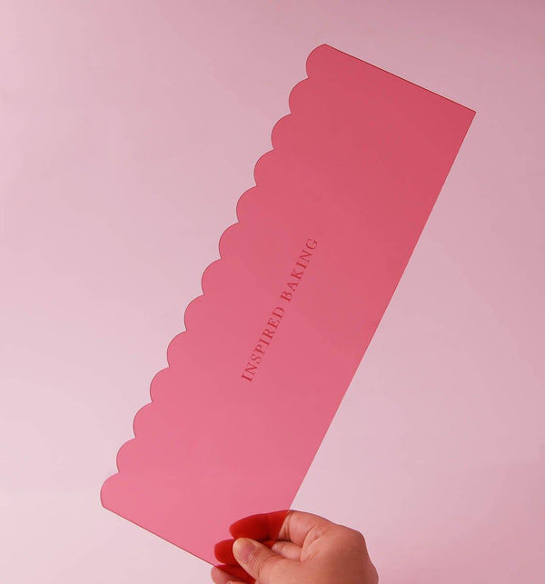 Giant 12" Pink Scraper + Comb - Inspired Baking 